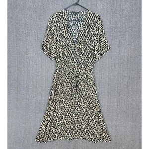 Banana Republic Black and Cream Midi Dress
